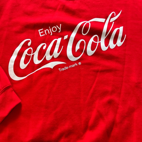 Coca-Cola Women’s Sweatshirt Size XXL Red Crew Neck Logo Long Sleeves - Picture 2 of 5